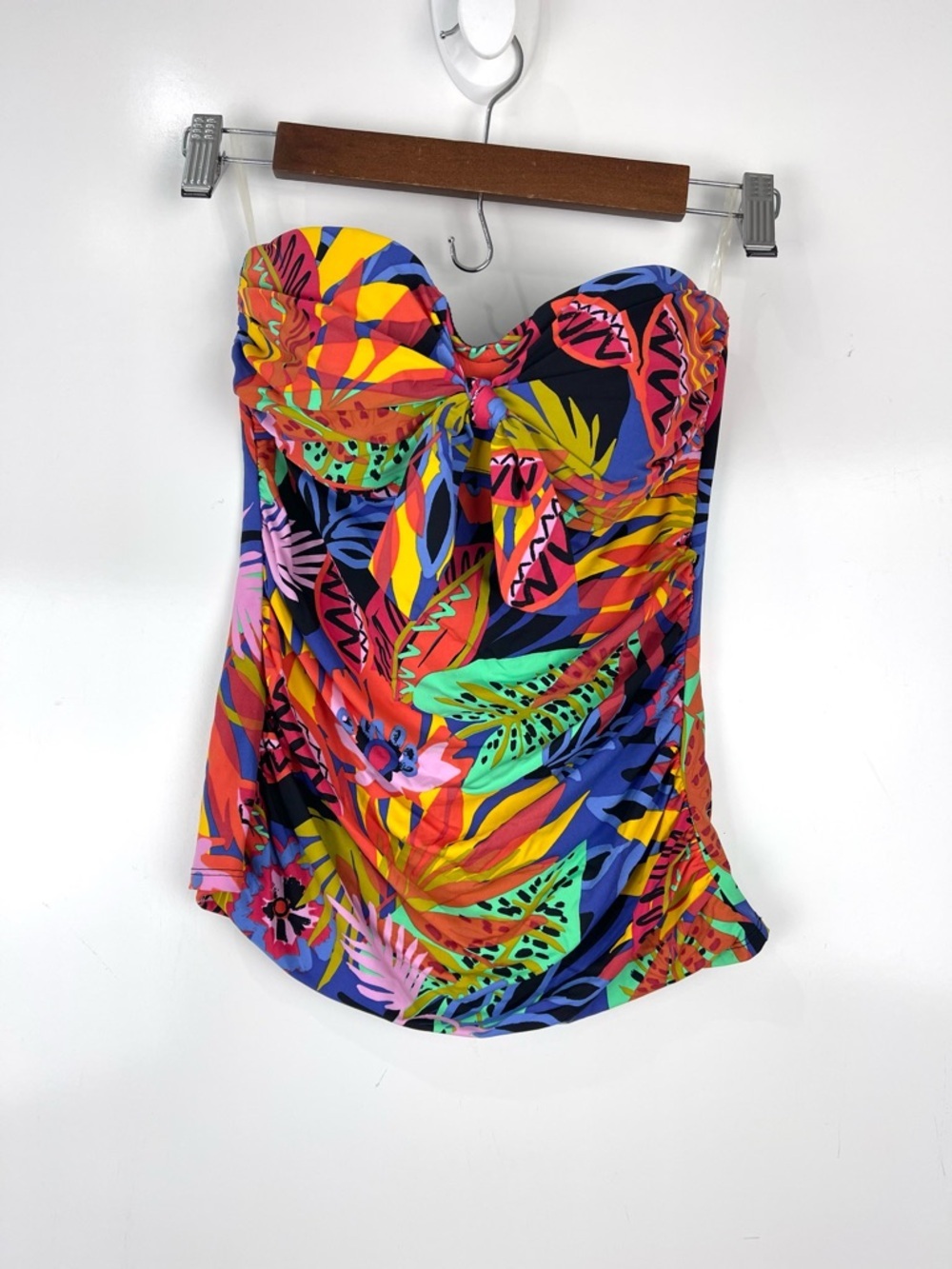 Bleu Rod Beattie Night Safari Bandini Swim Top Tie Front Size 4 NWT Convertible